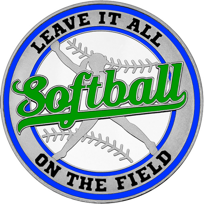 Green "Softball" with Royal Blue Outer Circular Borders
